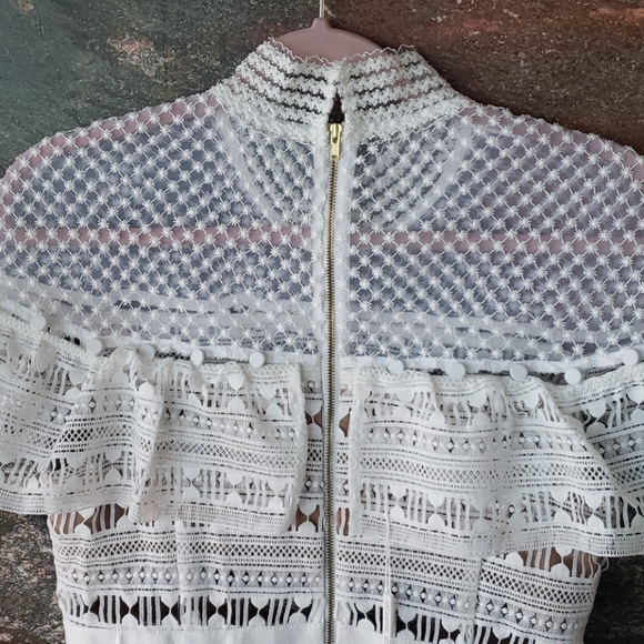 ❌SOLD❌NEW WITH TAGS Yoke Frill Mini Dress White - Picture 5 of 12